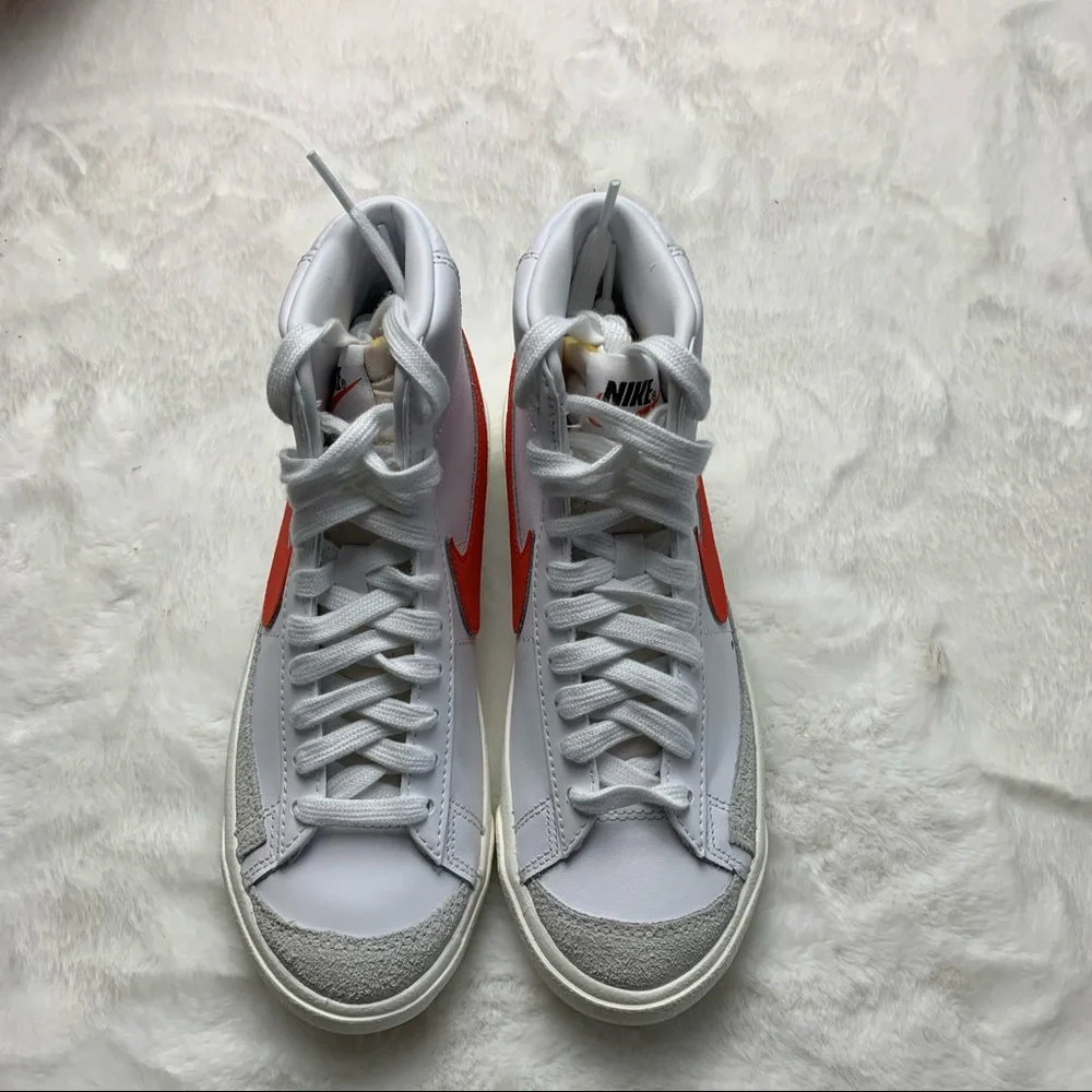 Nike Women's White & Red High-Top Sneakers